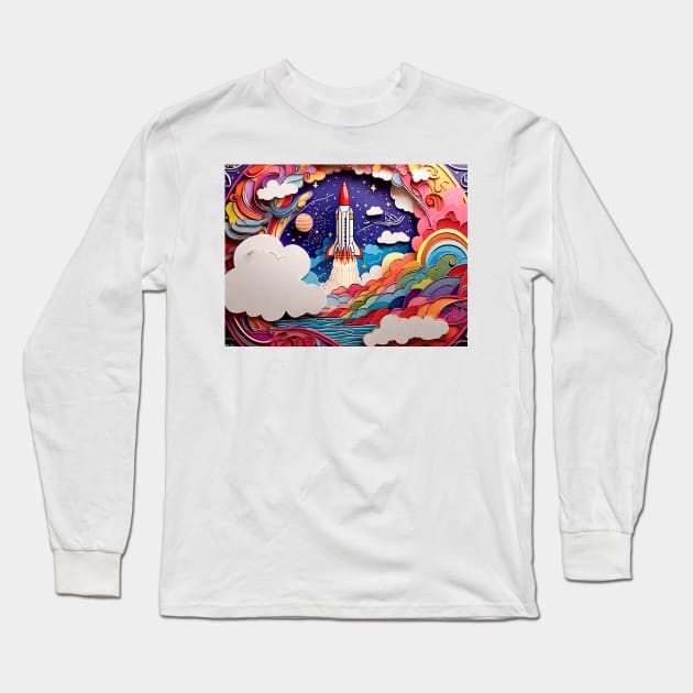Celestial Ascent: A Coloring Adventure (140) Long Sleeve T-Shirt by WASjourney